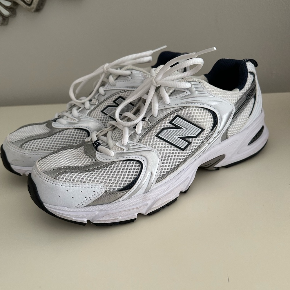 New Balance White and Gray Athletic Shoes